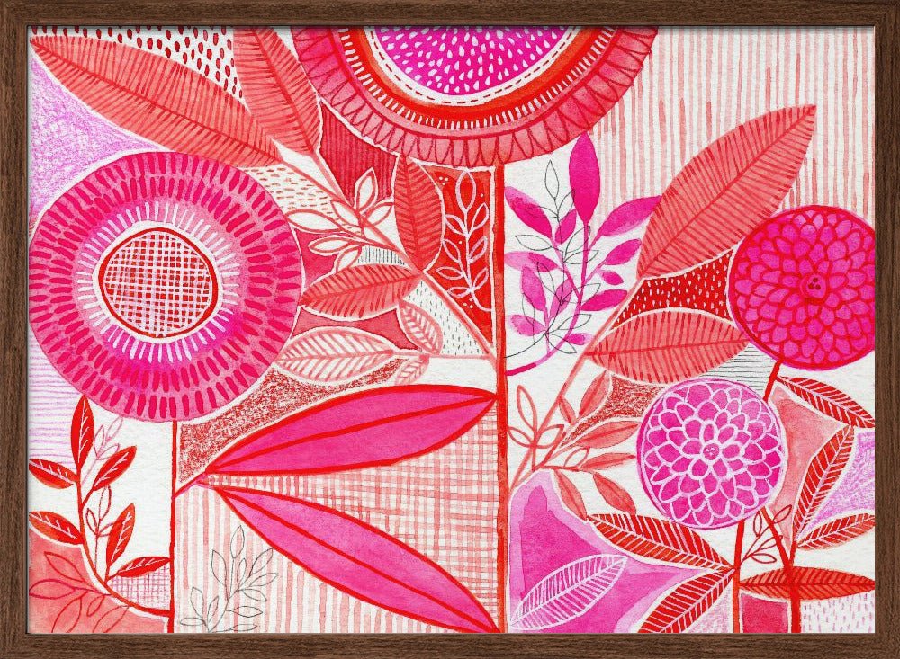Layered Botanical Watercolour - Stretched Canvas, Poster or Fine Art Print - I Heart Wall Art - Poster Print, Canvas Print or Framed Art Print