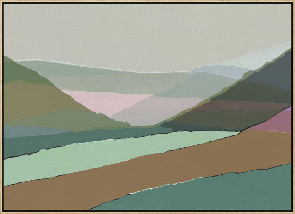 Layered Mountains And Valleys In Muted Earthy Tones - Stretched Canvas, Poster or Fine Art Print - I Heart Wall Art - Poster Print, Canvas Print or Framed Art Print