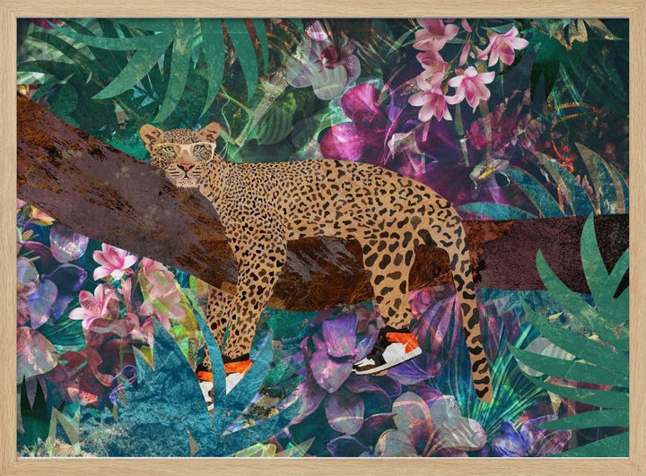 Lazy Leopard - Stretched Canvas, Poster or Fine Art Print - I Heart Wall Art - Poster Print, Canvas Print or Framed Art Print