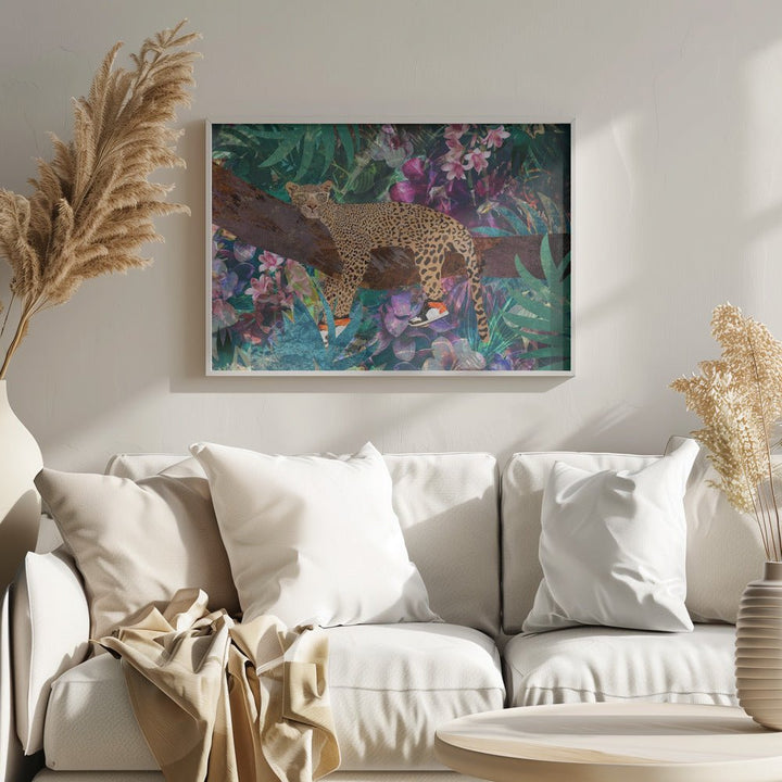 Lazy Leopard - Stretched Canvas, Poster or Fine Art Print - I Heart Wall Art - Poster Print, Canvas Print or Framed Art Print