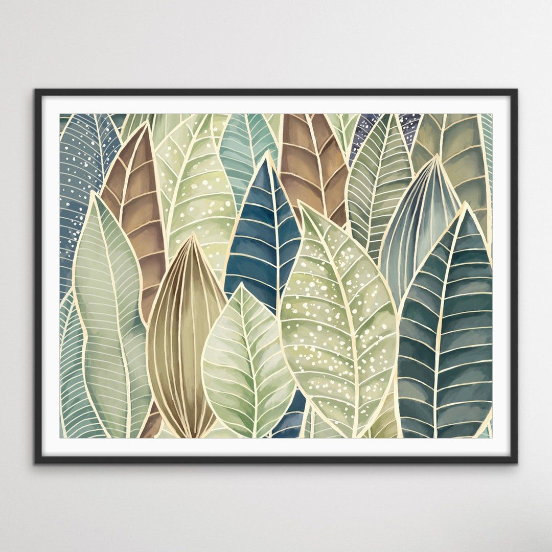 Leaf - Green and Blue Australian Nature Art Print - Nature Wall Art - I Heart Wall Art