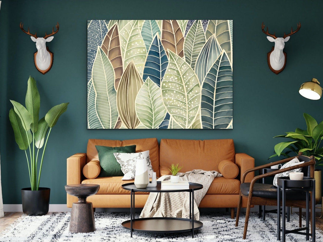 Leaf - Green and Blue Australian Nature Art Print - Nature Wall Art - I Heart Wall Art