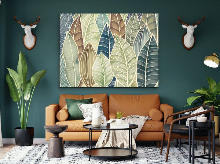 Leaf - Green and Blue Australian Nature Art Print - Nature Wall Art - I Heart Wall Art