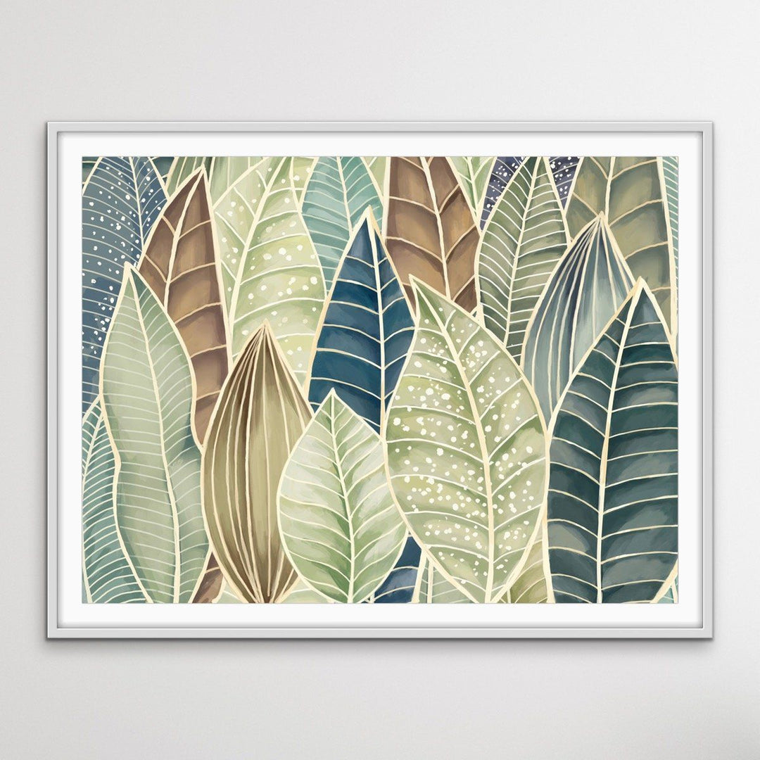 Leaf - Green and Blue Australian Nature Art Print - Nature Wall Art - I Heart Wall Art