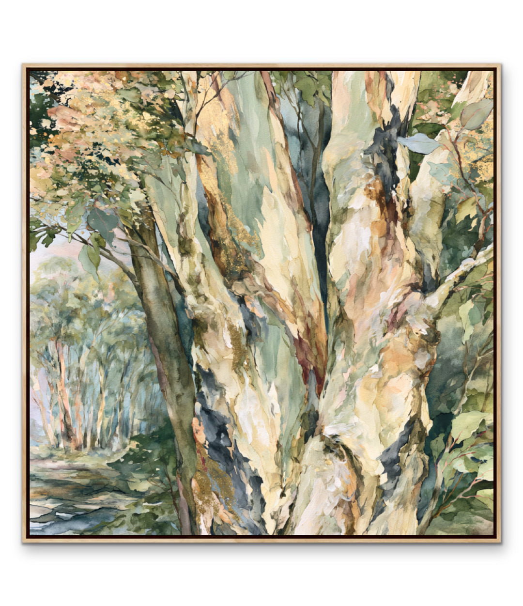 Leaf &amp; Light II by IHeartStudio - Australian Eucalypt Bark Canvas Print