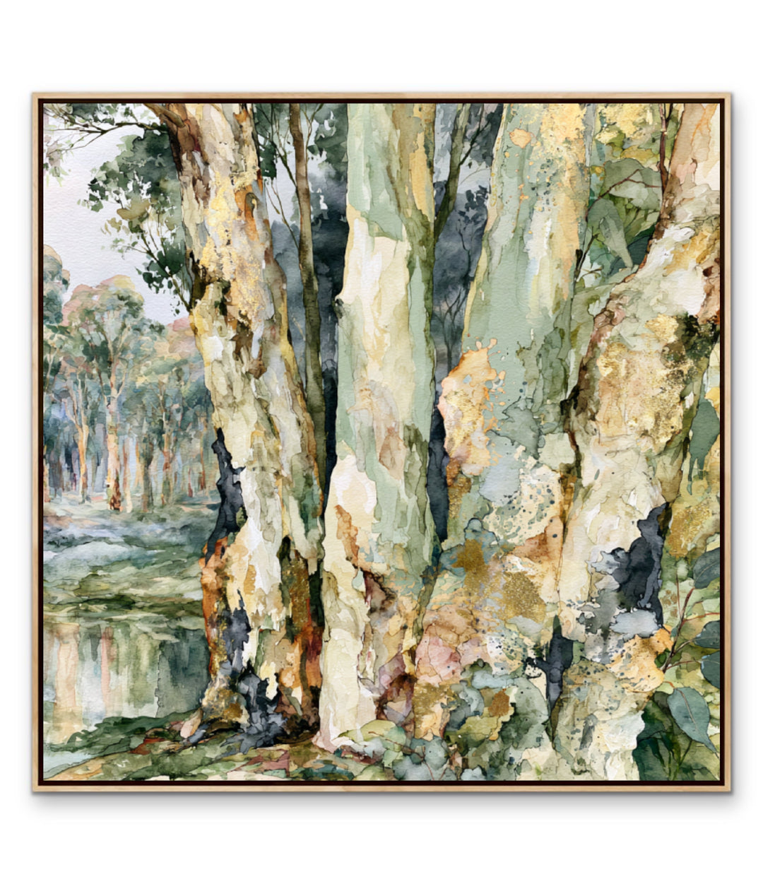Leaf &amp; Light III by IHeartStudio - Australian Eucalypt Bark Canvas Print