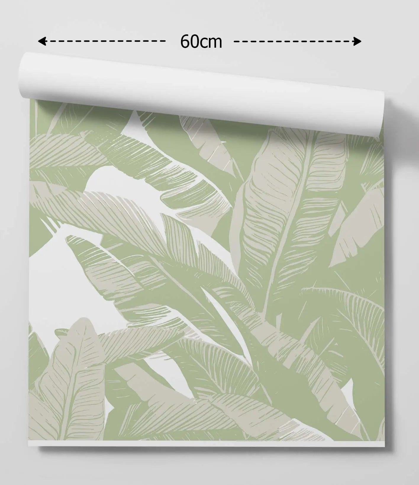 Leafy Jungle In Muted Green - Peel and Stick Removable Wallpaper - I Heart Wall Art