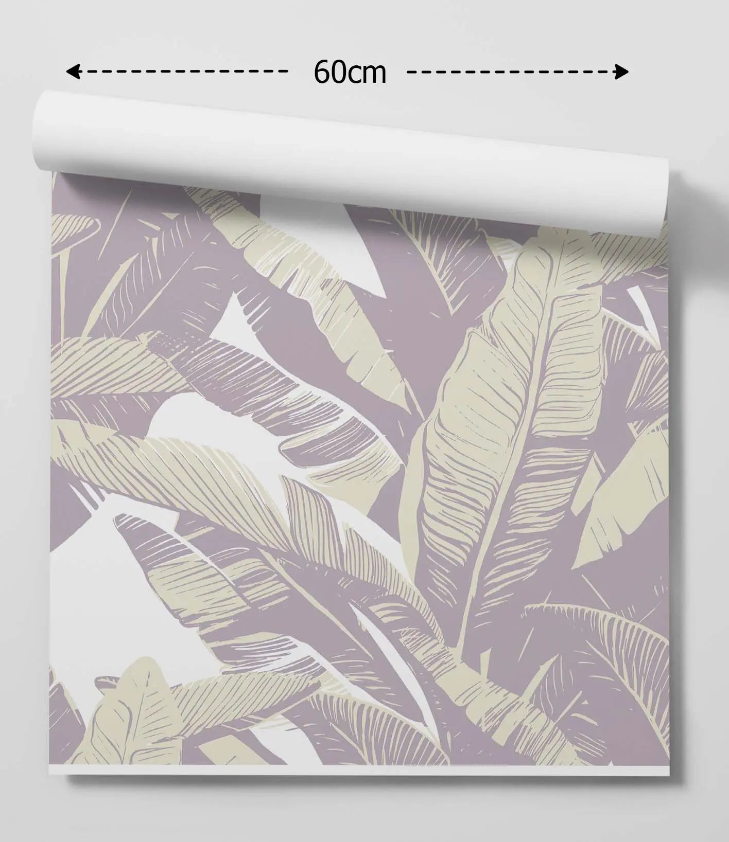 Leafy Jungle In Muted Lilac - Peel and Stick Removable Wallpaper - I Heart Wall Art