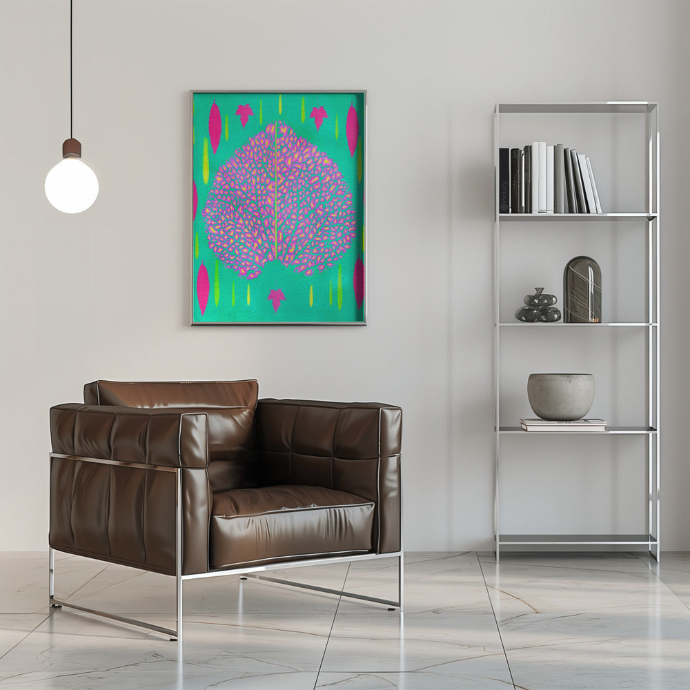 Leaves In Pink.png - Stretched Canvas, Poster or Fine Art Print I Heart Wall Art