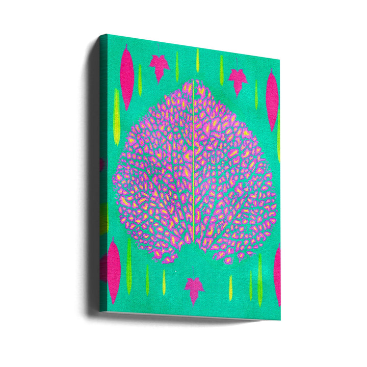 Leaves In Pink.png - Stretched Canvas, Poster or Fine Art Print I Heart Wall Art