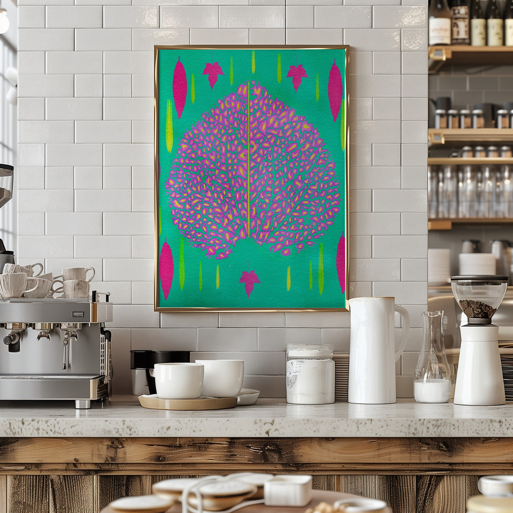 Leaves In Pink.png - Stretched Canvas, Poster or Fine Art Print I Heart Wall Art