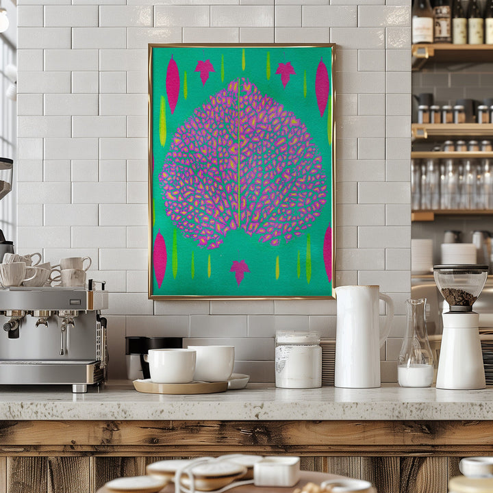 Leaves In Pink.png - Stretched Canvas, Poster or Fine Art Print I Heart Wall Art