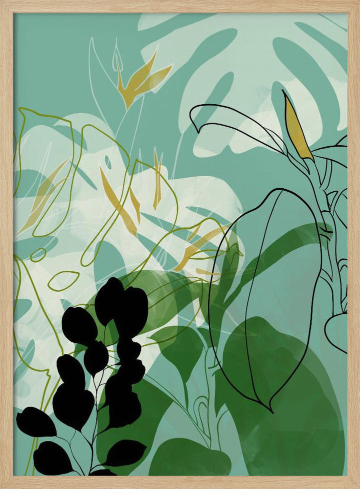 Leaves Line Boho2 - Stretched Canvas, Poster or Fine Art Print I Heart Wall Art