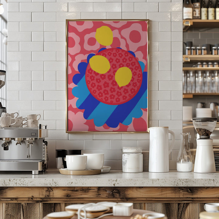 Lemon Flower Plate - Stretched Canvas, Poster or Fine Art Print I Heart Wall Art