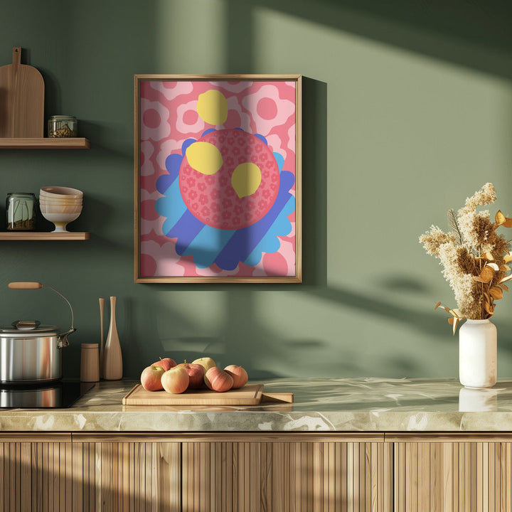 Lemon Flower Plate - Stretched Canvas, Poster or Fine Art Print I Heart Wall Art