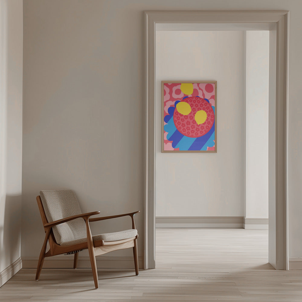 Lemon Flower Plate - Stretched Canvas, Poster or Fine Art Print I Heart Wall Art