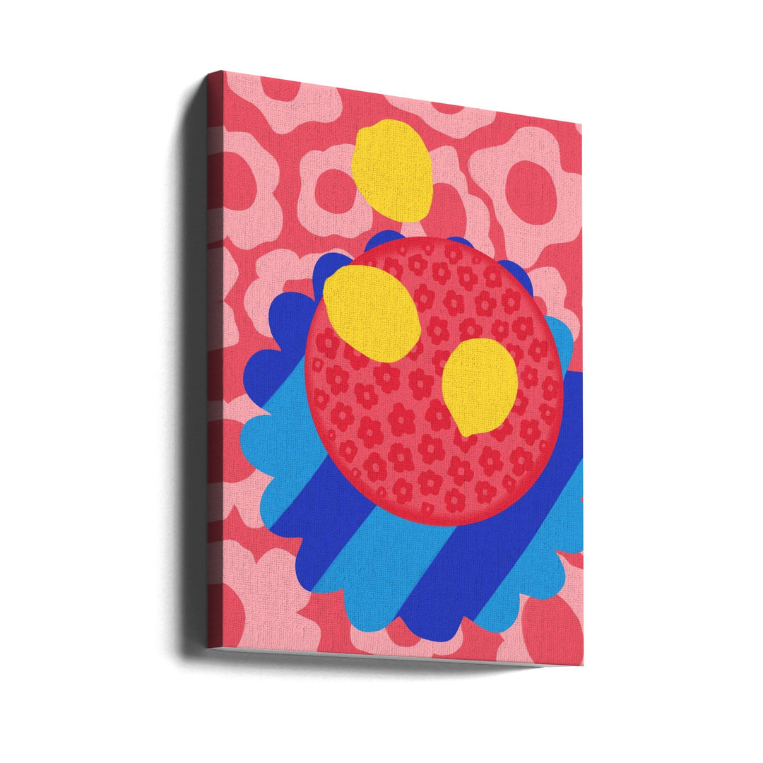 Lemon Flower Plate - Stretched Canvas, Poster or Fine Art Print I Heart Wall Art