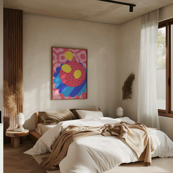 Lemon Flower Plate - Stretched Canvas, Poster or Fine Art Print I Heart Wall Art