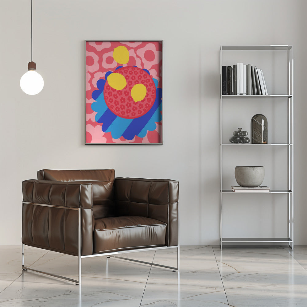 Lemon Flower Plate - Stretched Canvas, Poster or Fine Art Print I Heart Wall Art