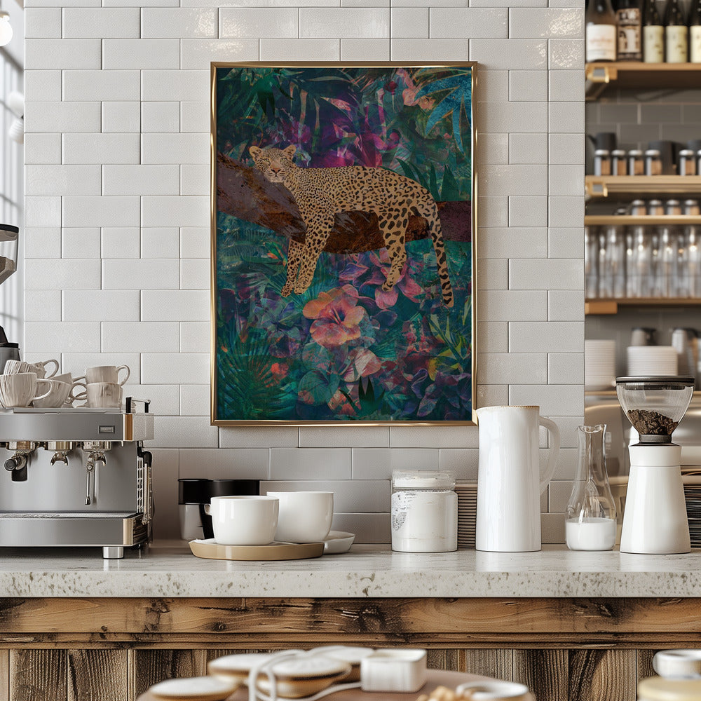 Leopard Jungle2 01 - Stretched Canvas, Poster or Fine Art Print I Heart Wall Art