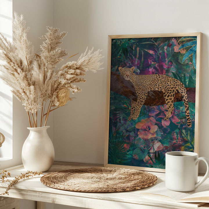 Leopard Jungle2 01 - Stretched Canvas, Poster or Fine Art Print I Heart Wall Art