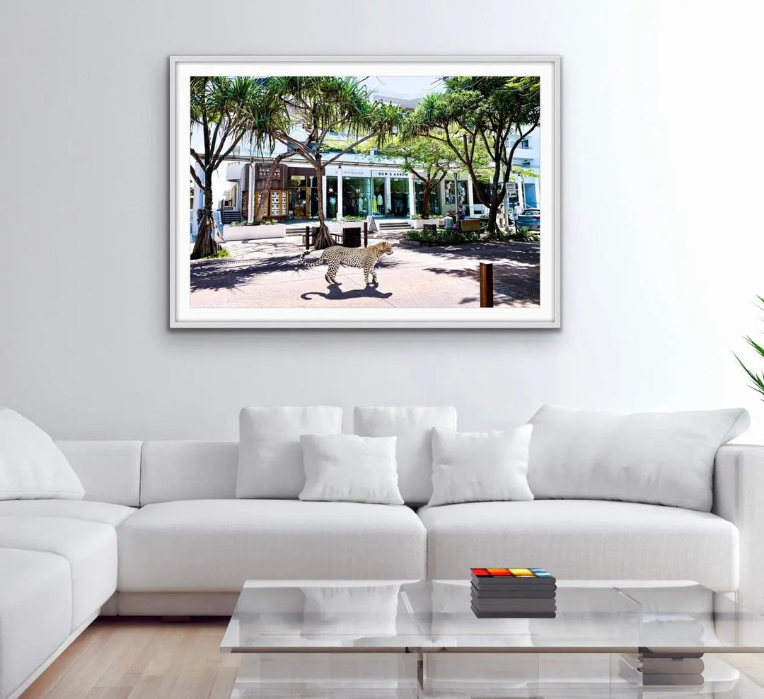 Leopard On Hastings Street - Noosa Streetscape Print - I Heart Wall Art