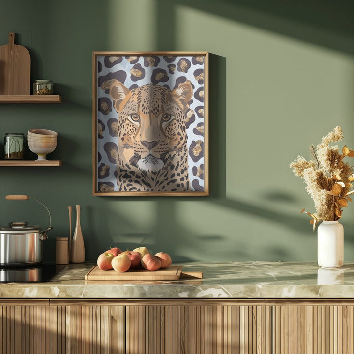 Leopard Print Leopard Blue - Stretched Canvas, Poster or Fine Art Print - I Heart Wall Art - Poster Print, Canvas Print or Framed Art Print