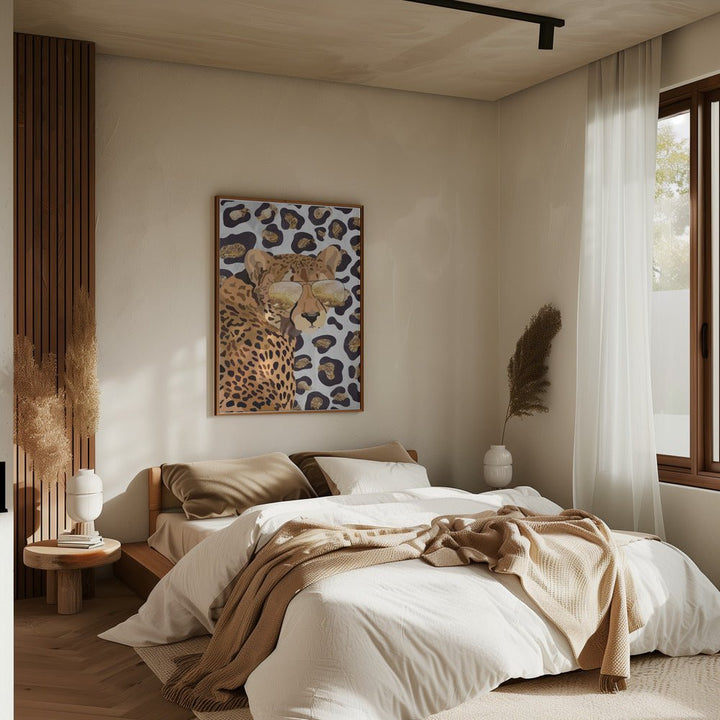 Leopard Print Cheetah Grey - Stretched Canvas, Poster or Fine Art Print - I Heart Wall Art - Poster Print, Canvas Print or Framed Art Print