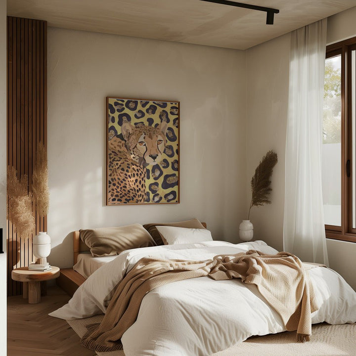 Leopard Print Cheetah Yellow - Stretched Canvas, Poster or Fine Art Print - I Heart Wall Art - Poster Print, Canvas Print or Framed Art Print