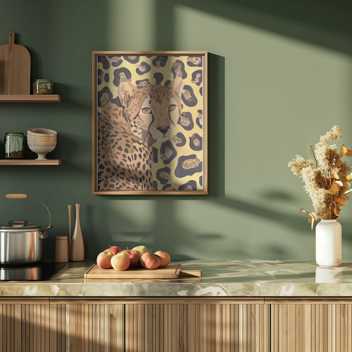 Leopard Print Cheetah Yellow - Stretched Canvas, Poster or Fine Art Print - I Heart Wall Art - Poster Print, Canvas Print or Framed Art Print
