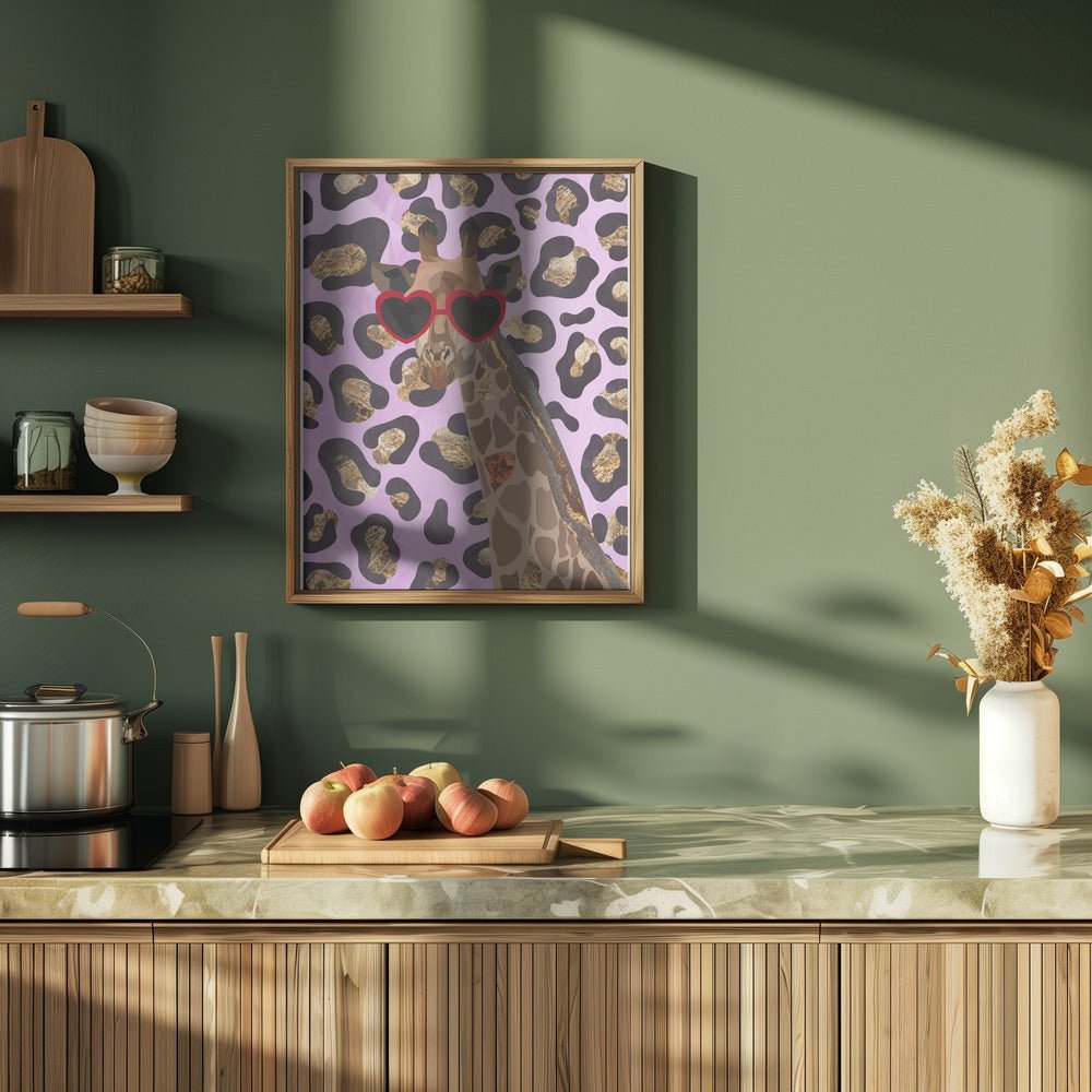 Leopard Print Giraffe Pink - Stretched Canvas, Poster or Fine Art Print - I Heart Wall Art - Poster Print, Canvas Print or Framed Art Print