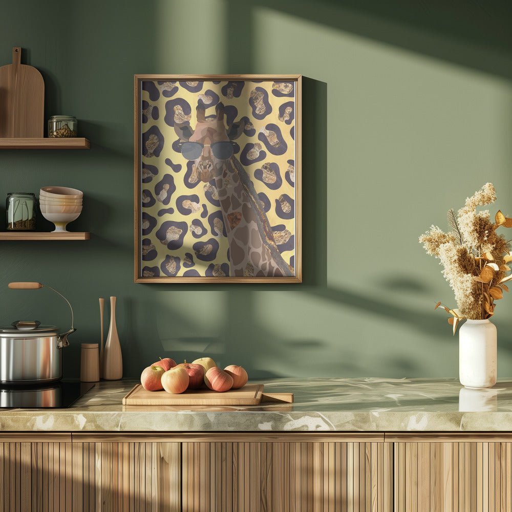 Leopard Print Giraffe Yellow - Stretched Canvas, Poster or Fine Art Print - I Heart Wall Art - Poster Print, Canvas Print or Framed Art Print