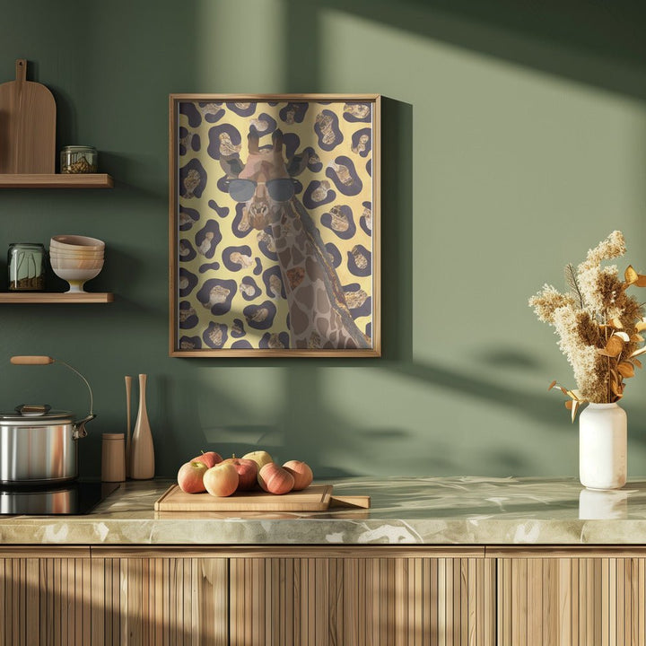 Leopard Print Giraffe Yellow - Stretched Canvas, Poster or Fine Art Print - I Heart Wall Art - Poster Print, Canvas Print or Framed Art Print