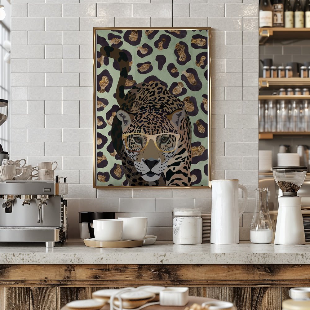Leopard Print Jag Green - Stretched Canvas, Poster or Fine Art Print - I Heart Wall Art - Poster Print, Canvas Print or Framed Art Print