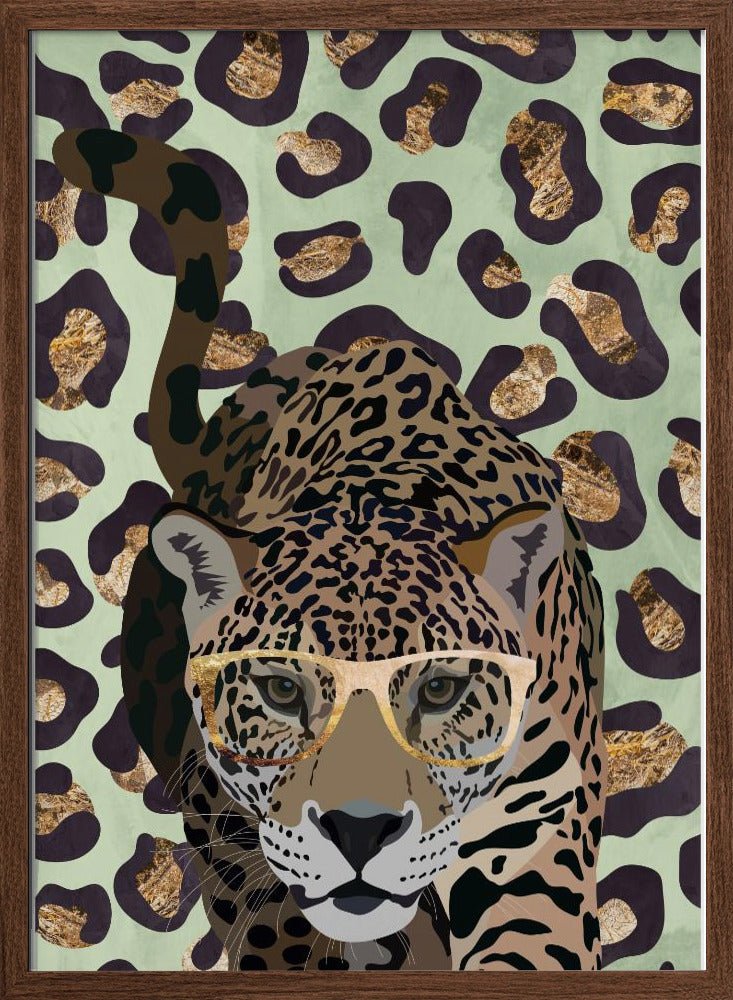 Leopard Print Jag Green - Stretched Canvas, Poster or Fine Art Print - I Heart Wall Art - Poster Print, Canvas Print or Framed Art Print