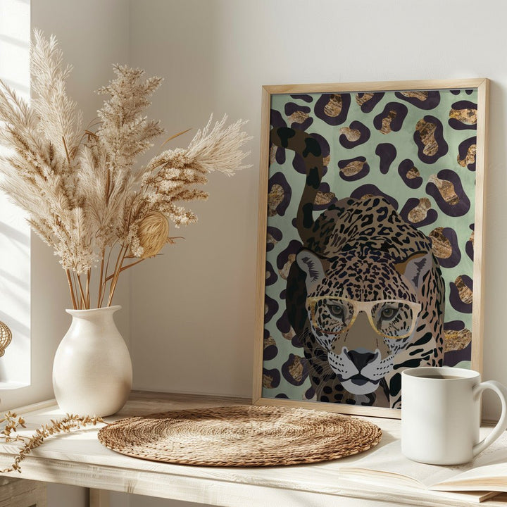 Leopard Print Jag Green - Stretched Canvas, Poster or Fine Art Print - I Heart Wall Art - Poster Print, Canvas Print or Framed Art Print