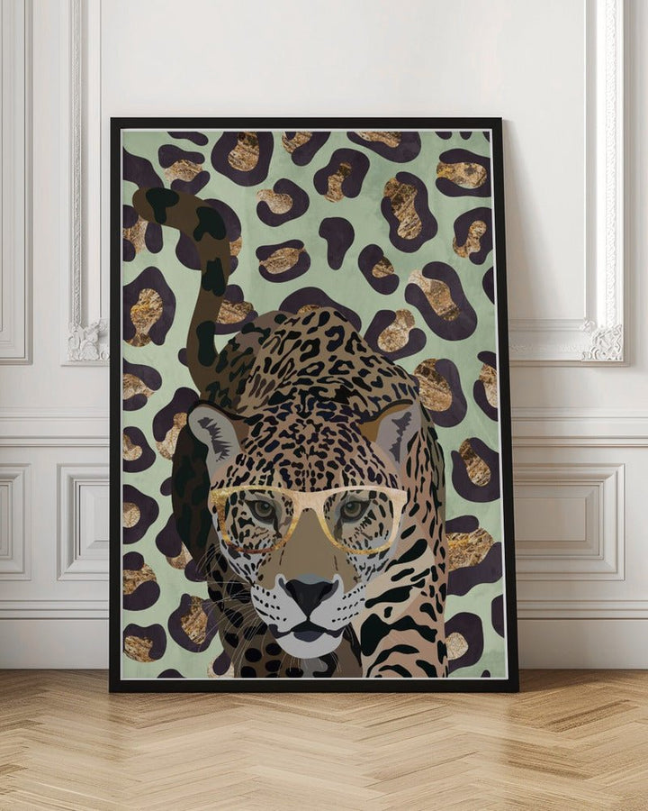 Leopard Print Jag Green - Stretched Canvas, Poster or Fine Art Print - I Heart Wall Art - Poster Print, Canvas Print or Framed Art Print