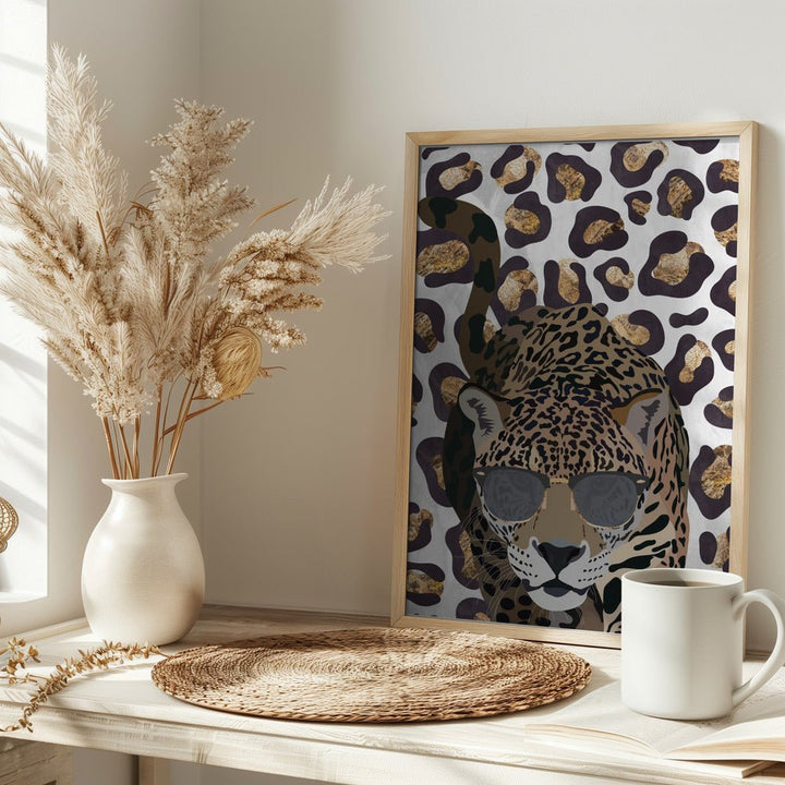 Leopard Print Jaguar Grey - Stretched Canvas, Poster or Fine Art Print - I Heart Wall Art - Poster Print, Canvas Print or Framed Art Print