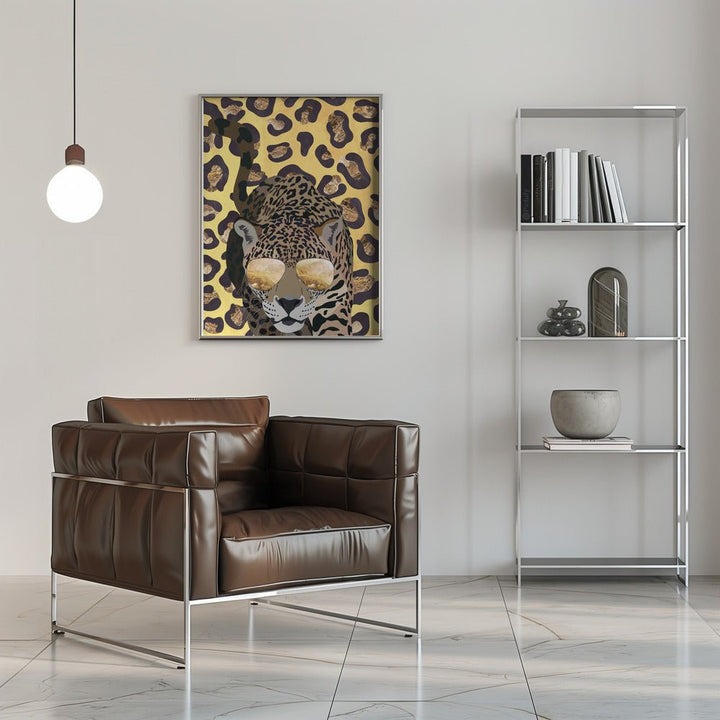 Leopard Print Jaguar Yellow - Stretched Canvas, Poster or Fine Art Print - I Heart Wall Art - Poster Print, Canvas Print or Framed Art Print