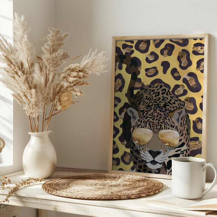 Leopard Print Jaguar Yellow - Stretched Canvas, Poster or Fine Art Print - I Heart Wall Art - Poster Print, Canvas Print or Framed Art Print
