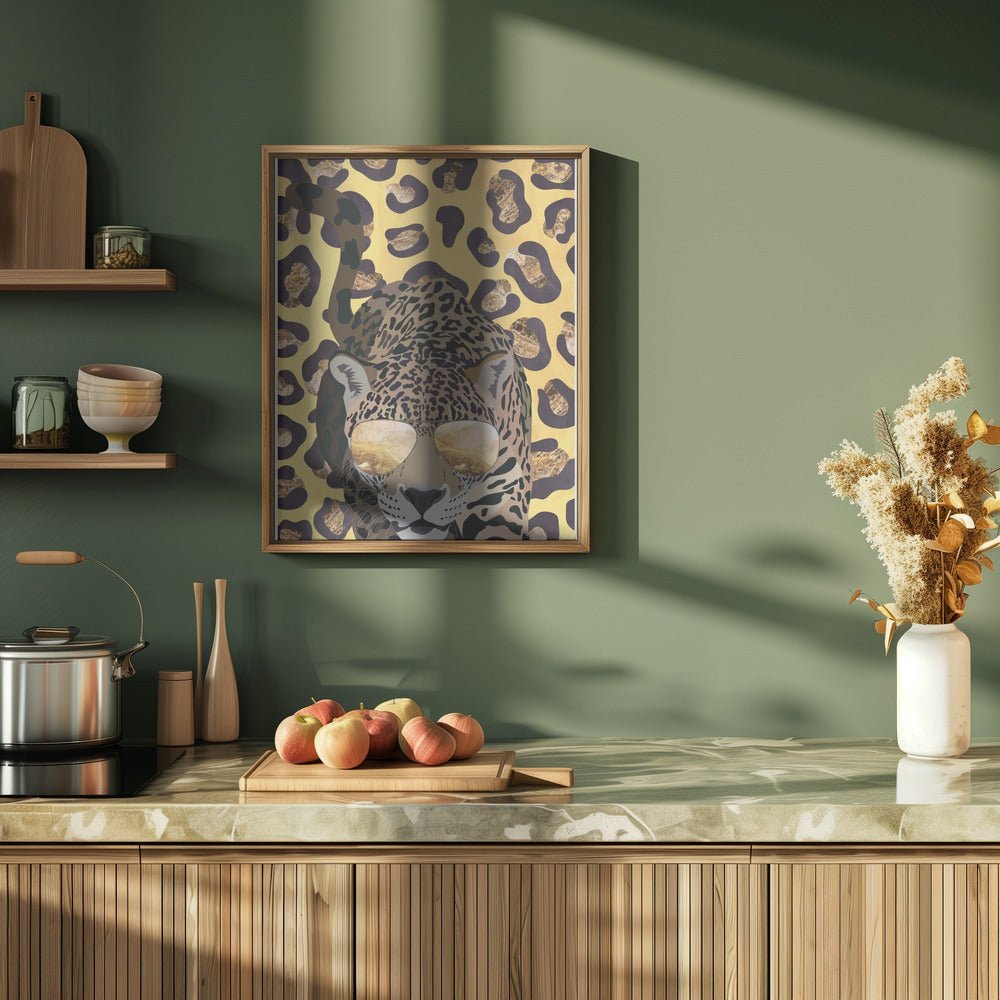 Leopard Print Jaguar Yellow - Stretched Canvas, Poster or Fine Art Print - I Heart Wall Art - Poster Print, Canvas Print or Framed Art Print