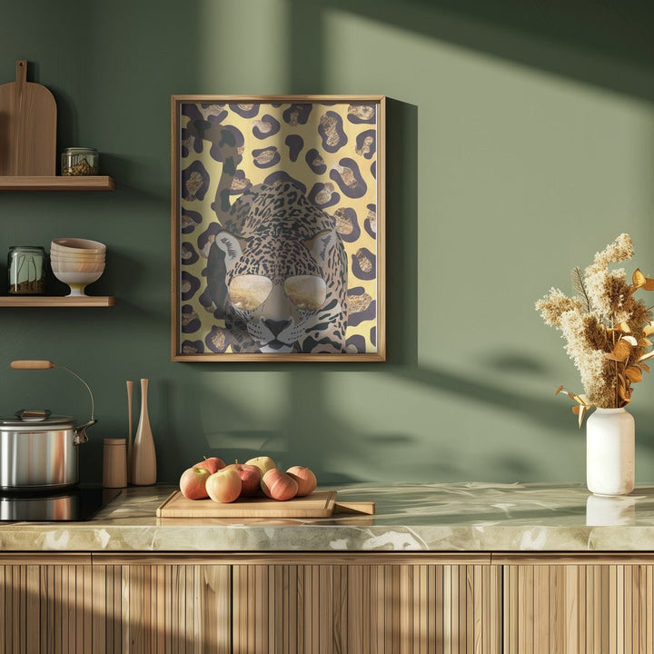 Leopard Print Jaguar Yellow - Stretched Canvas, Poster or Fine Art Print - I Heart Wall Art - Poster Print, Canvas Print or Framed Art Print
