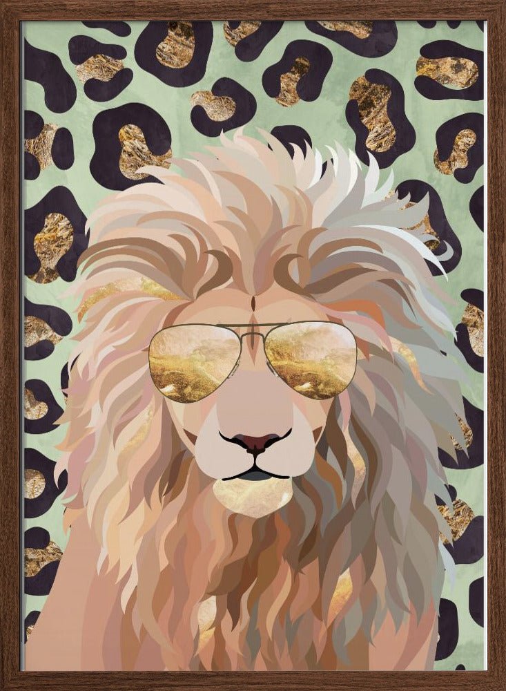 Leopard Print Lion Green - Stretched Canvas, Poster or Fine Art Print - I Heart Wall Art - Poster Print, Canvas Print or Framed Art Print
