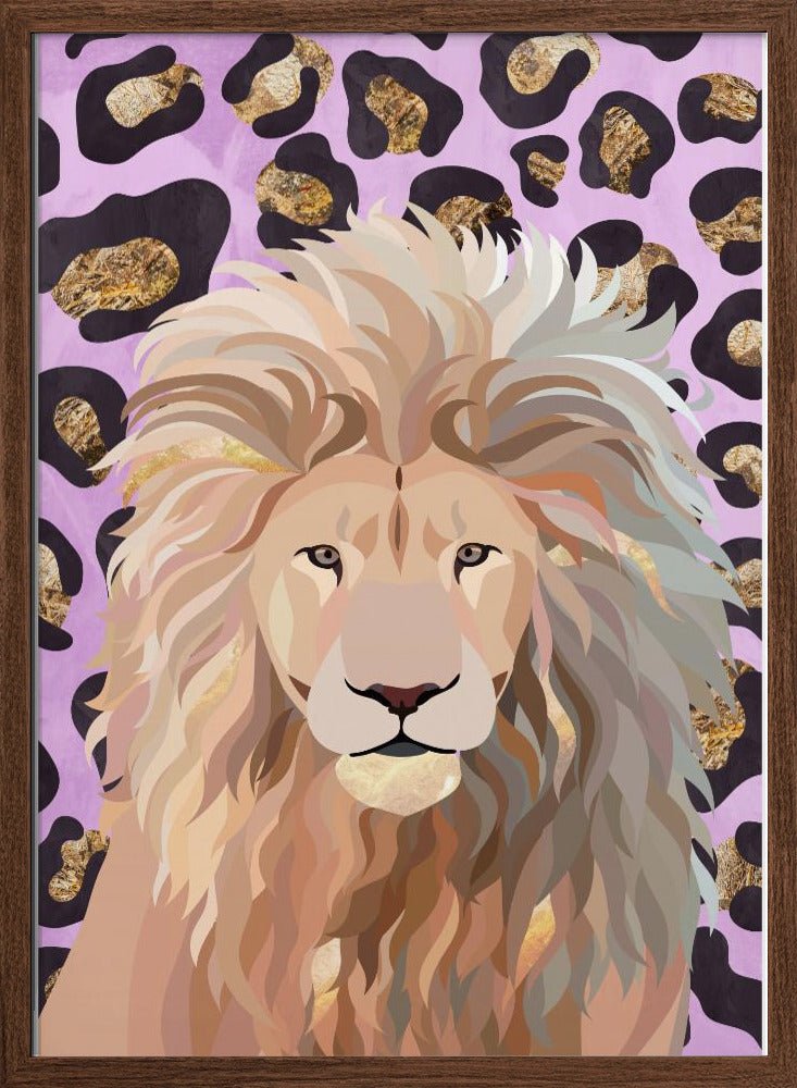 Leopard Print Lion Pink - Stretched Canvas, Poster or Fine Art Print - I Heart Wall Art - Poster Print, Canvas Print or Framed Art Print