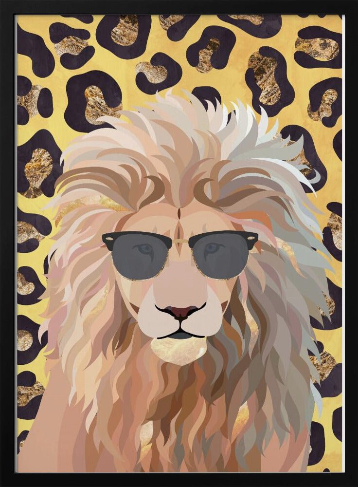 Leopard Print Lion Yellow - Stretched Canvas, Poster or Fine Art Print - I Heart Wall Art - Poster Print, Canvas Print or Framed Art Print