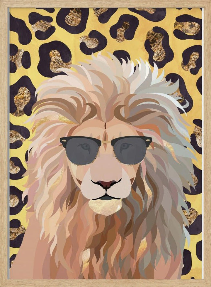 Leopard Print Lion Yellow - Stretched Canvas, Poster or Fine Art Print - I Heart Wall Art - Poster Print, Canvas Print or Framed Art Print