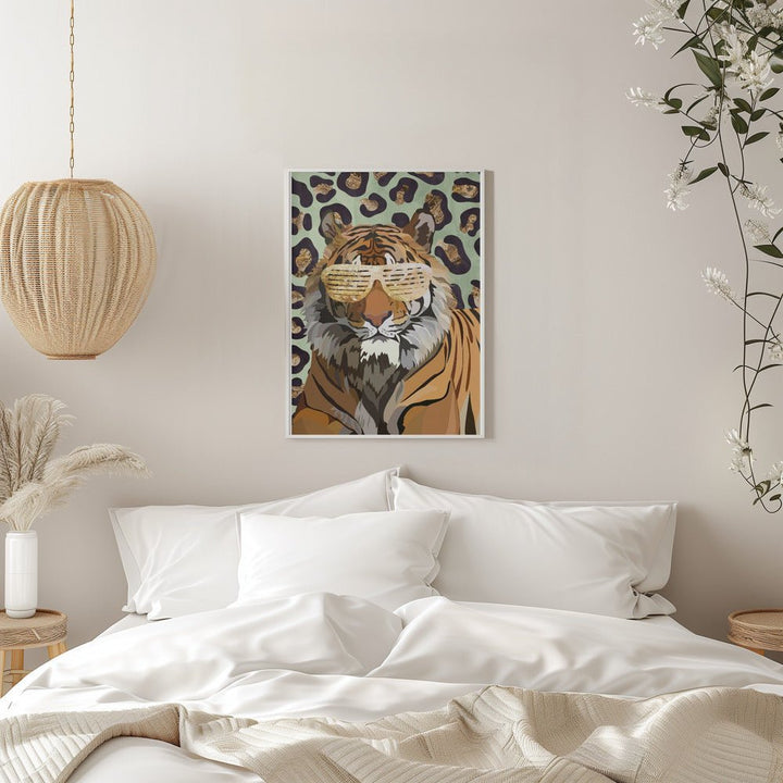 Leopard Print Tiger Green - Stretched Canvas, Poster or Fine Art Print - I Heart Wall Art - Poster Print, Canvas Print or Framed Art Print