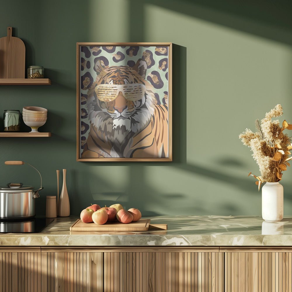 Leopard Print Tiger Green - Stretched Canvas, Poster or Fine Art Print - I Heart Wall Art - Poster Print, Canvas Print or Framed Art Print