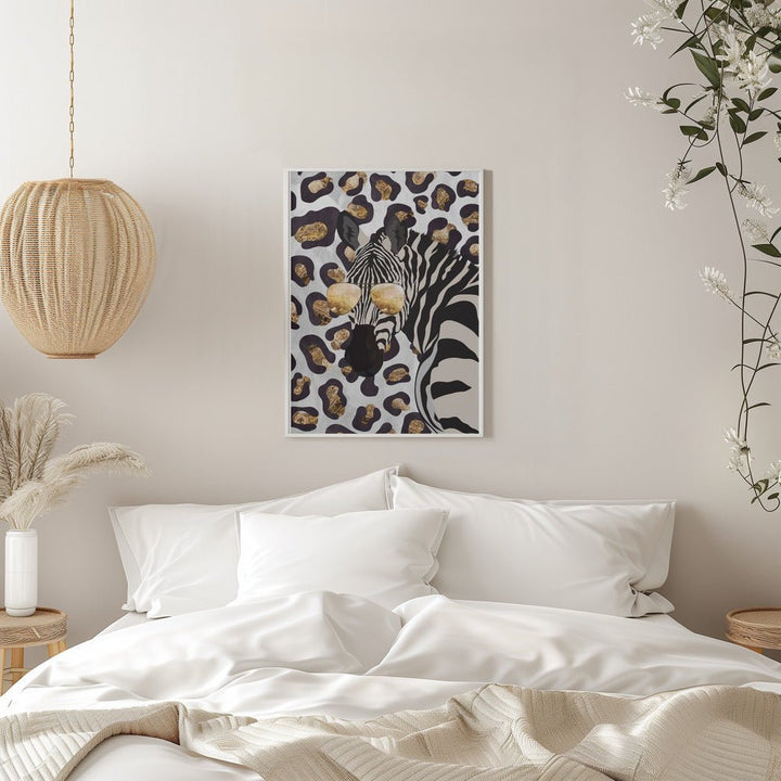 Leopard Print Zebra Grey - Stretched Canvas, Poster or Fine Art Print - I Heart Wall Art - Poster Print, Canvas Print or Framed Art Print