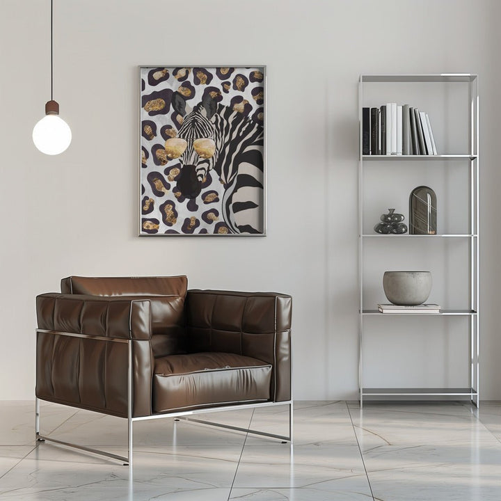 Leopard Print Zebra Grey - Stretched Canvas, Poster or Fine Art Print - I Heart Wall Art - Poster Print, Canvas Print or Framed Art Print